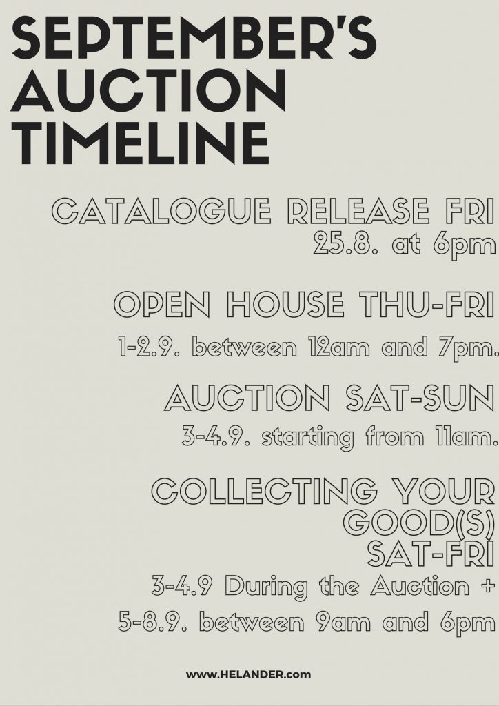 September's Auction Timeline! - Huutokauppa Helander