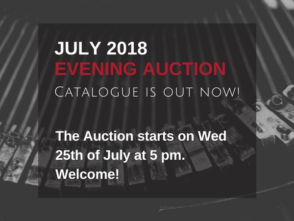 July 2018 Evening Auction Catalogue is out now!
